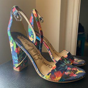 Sam Edelman Tropical Print Block Heel Sandals